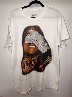 🎤💠🧤💠🎤 Michael Jackson Vintage Graphic Short Sleeve White Tee - Size L